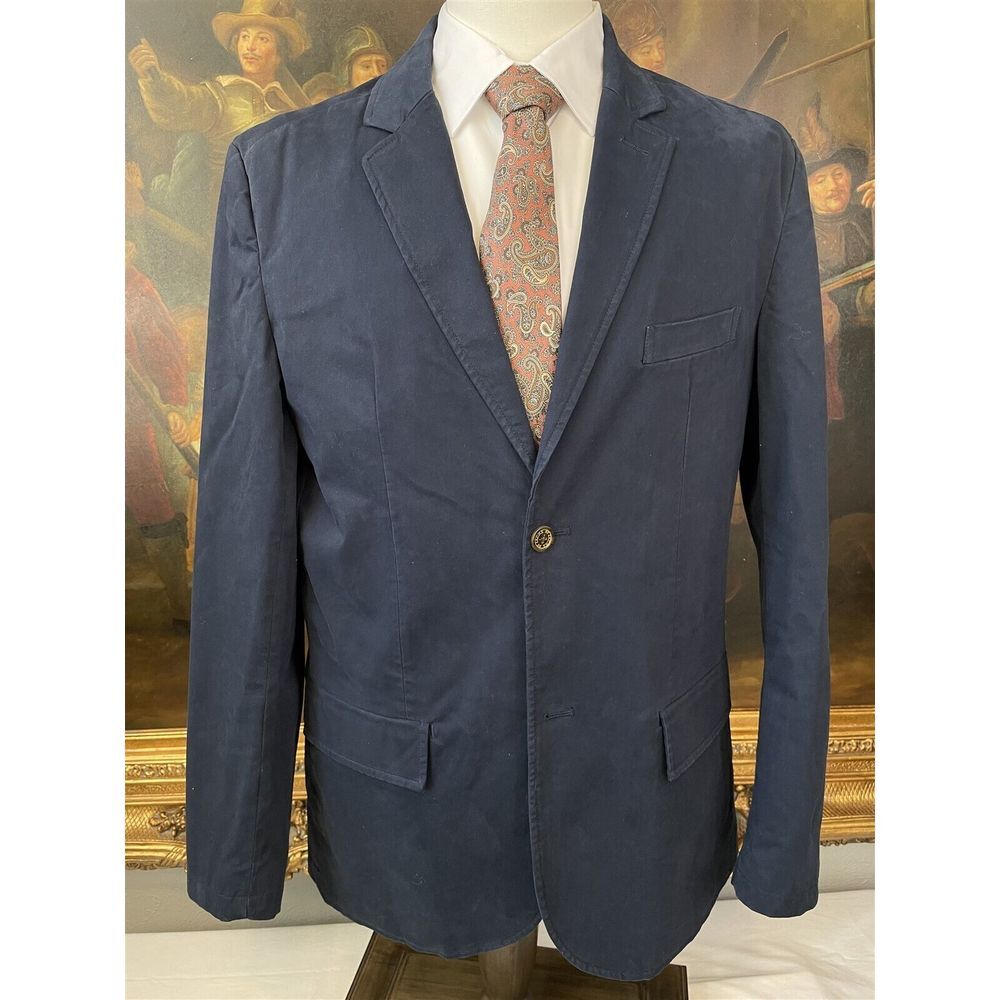 Jachs New York SZ L Navy Stretch Surgeon's Cuffs‎ Minimal Structure 2Btn Blazer